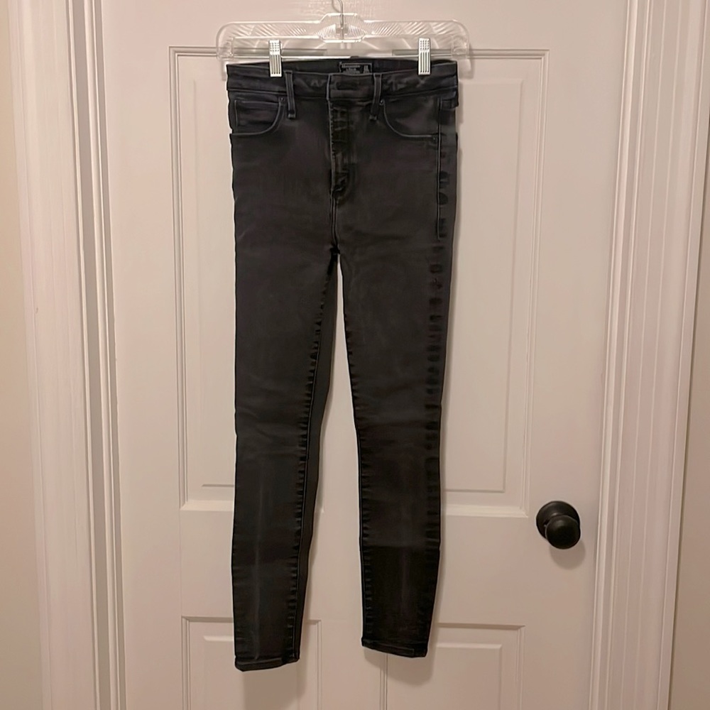 Abercrombie & Fitch black Simone high rise super skinny jeans size 00/24 SHORT